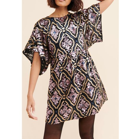 Anthropologie Amalia Sequin Tunic Dress Size M - Picture 1 of 11